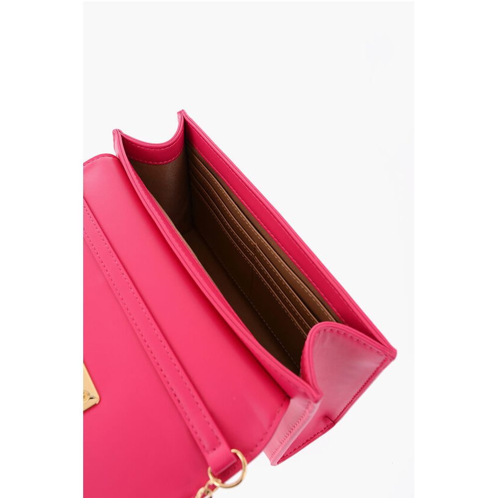 Moschino LOVE Faux Leather Crossbody Bag with Metal Golden Logo
