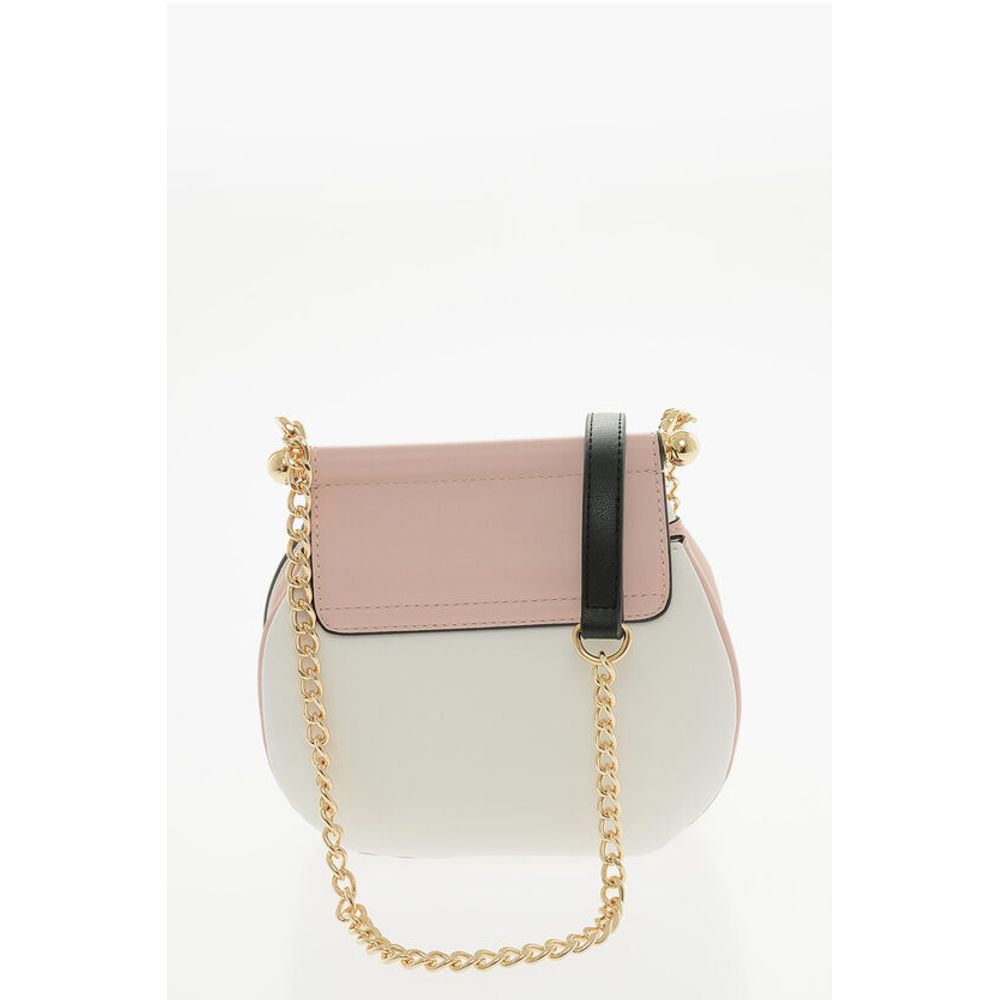 Moschino LOVE Two-Tone Faux Leather Bag with Golden Turn Lock Closure