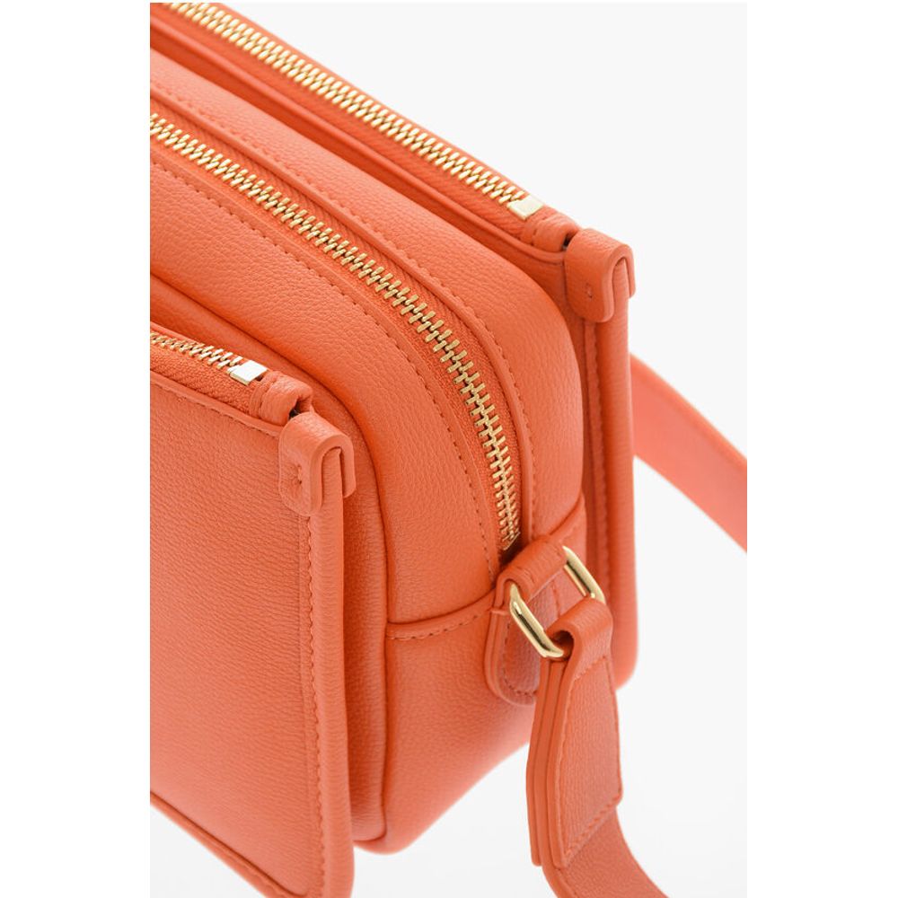 Moschino LOVE Faux Leather Camera Bag with Golden Logo Plaque