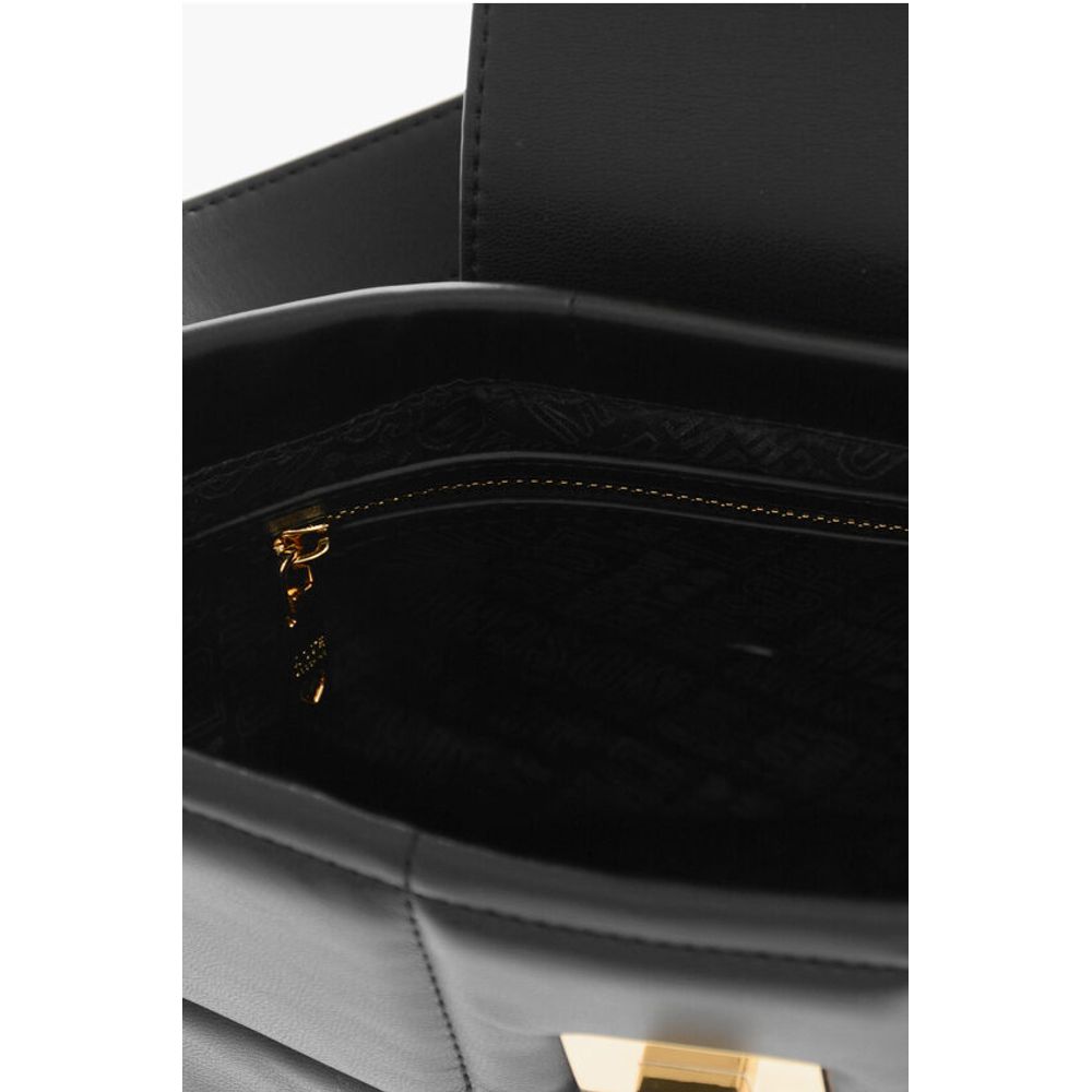 Moschino LOVE Quilted Faux Leather Shoulder Bag with Turn Lock Closur