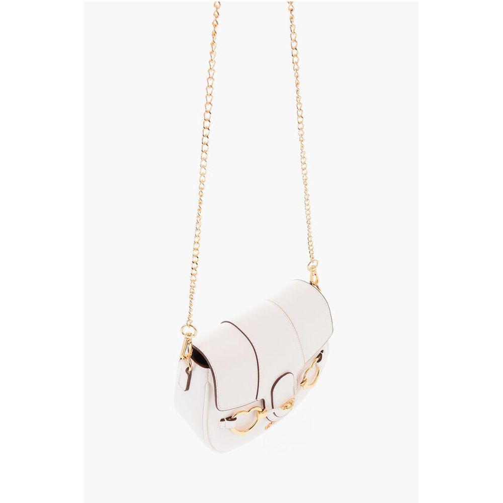 Moschino LOVE Faux Leather BIG HEARTBIT Crossbody Bag with Golden Cla