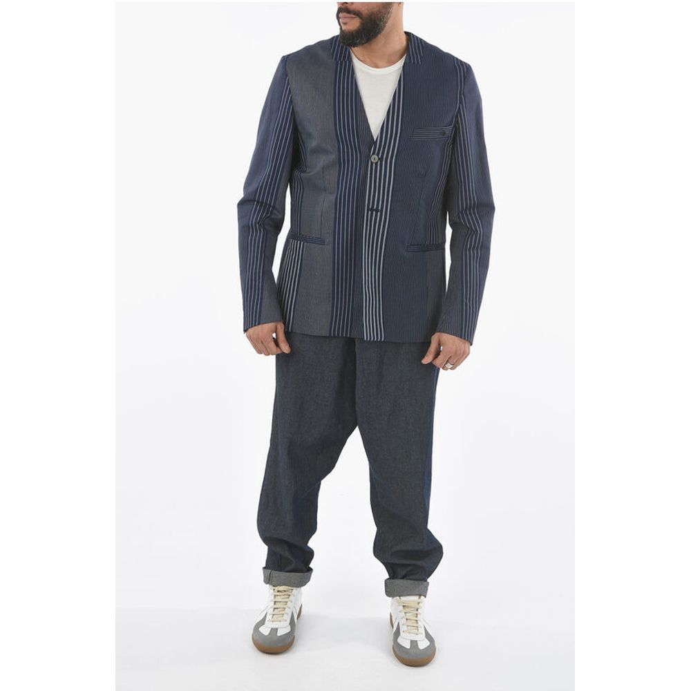 Ixos Striped Center Split V-Neck FALERIO 2-Buttons Blazer