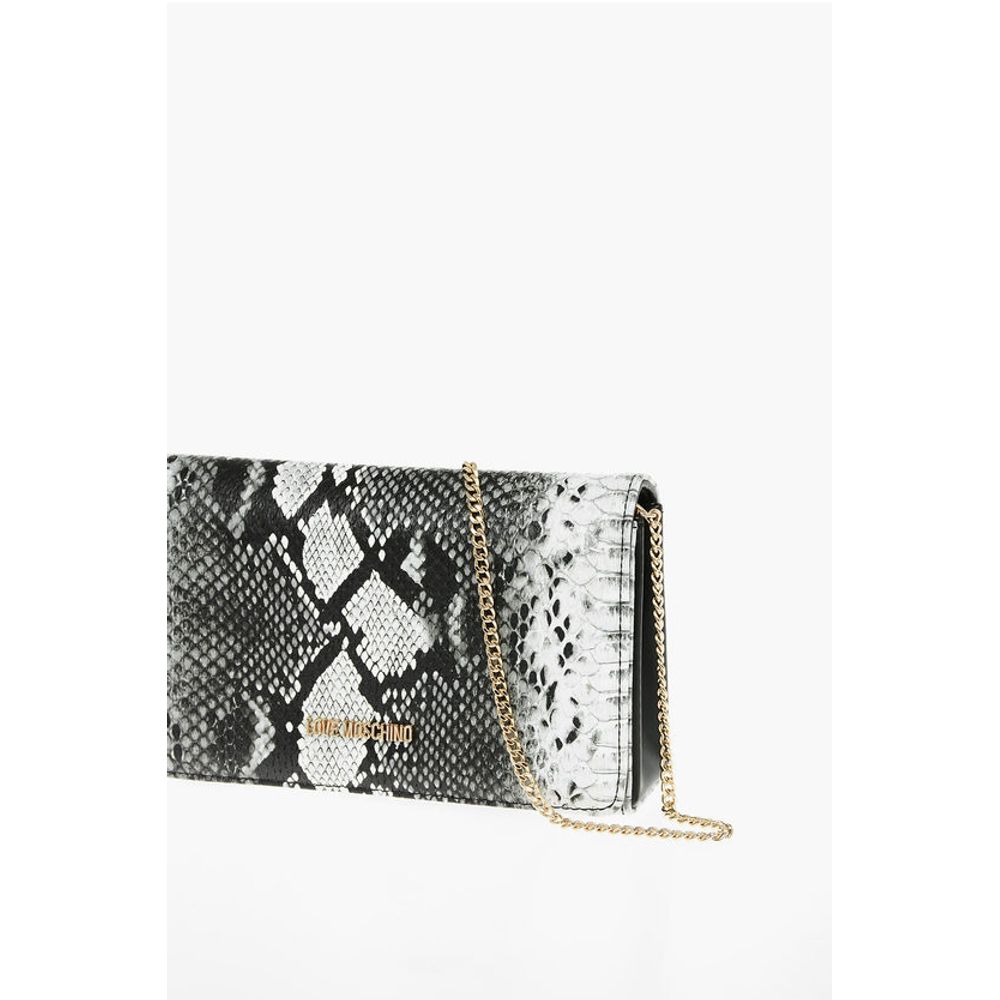 Moschino LOVE Snake Effect Faux Leather Crossbody Bag
