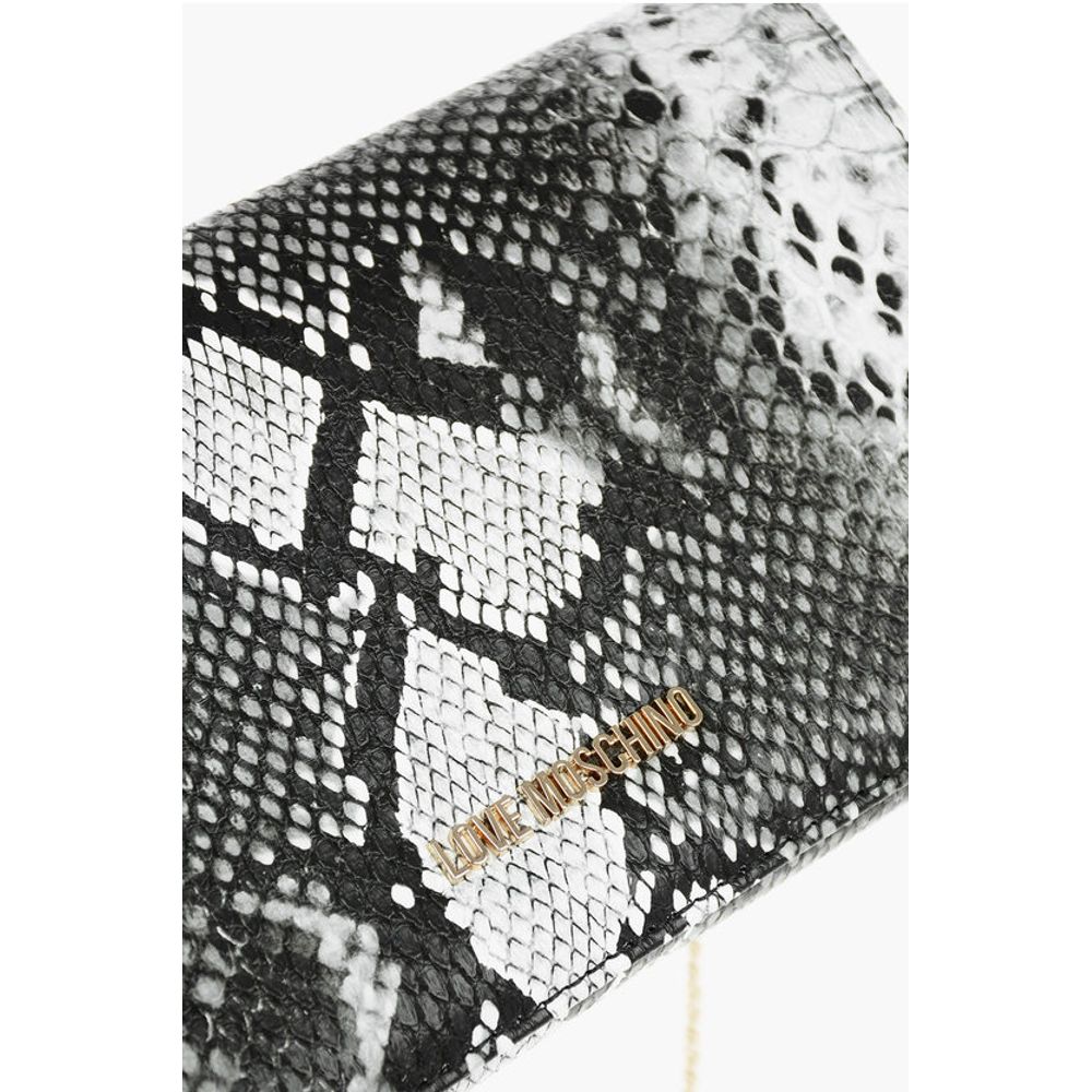 Moschino LOVE Snake Effect Faux Leather Crossbody Bag