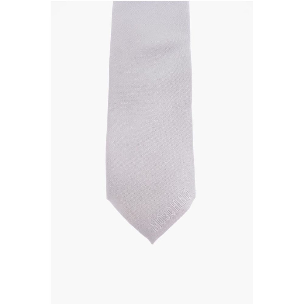 Moschino Solid Color Silk Tie