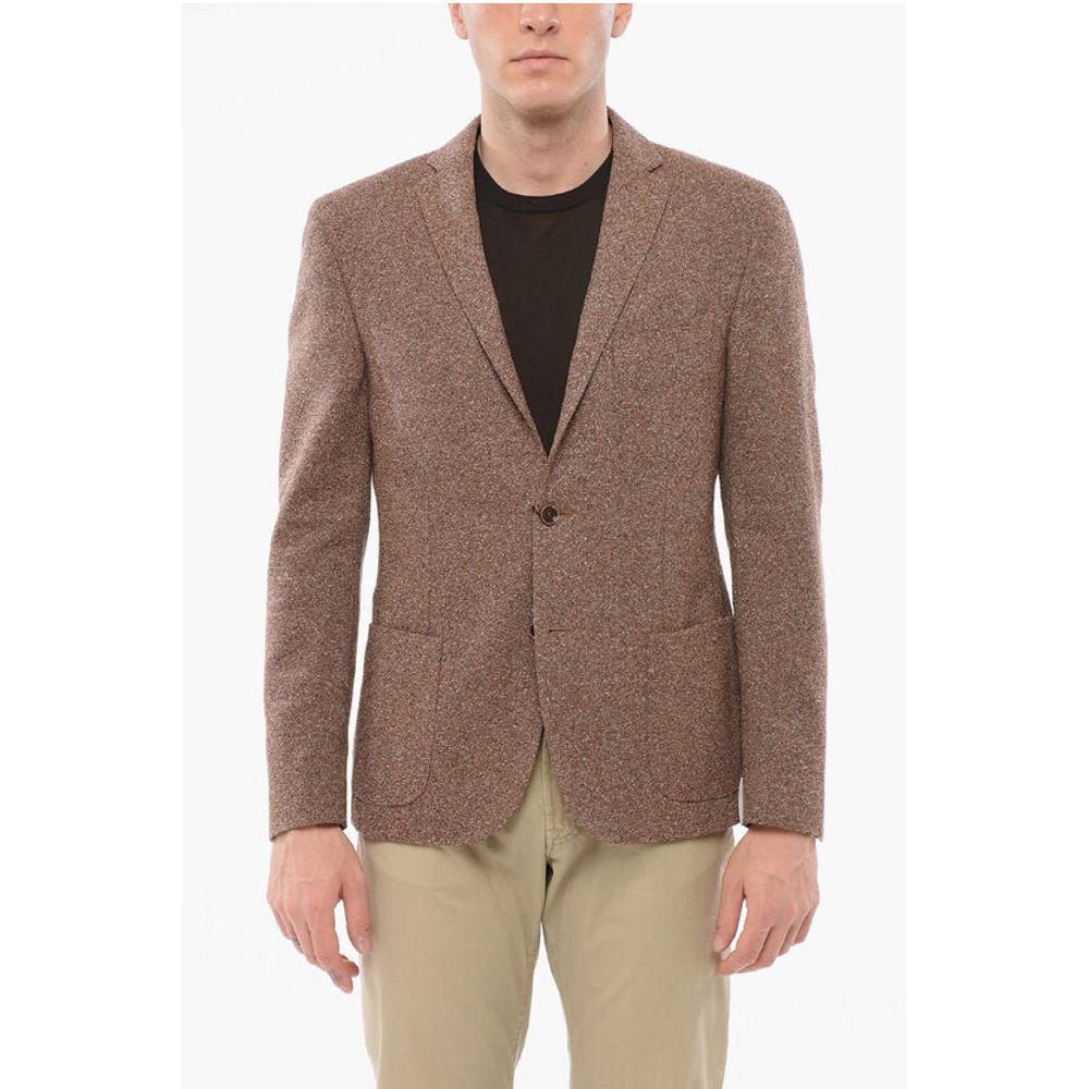 Nino Danieli Wool Blend Single Breasted Blazer With Flap Pockets