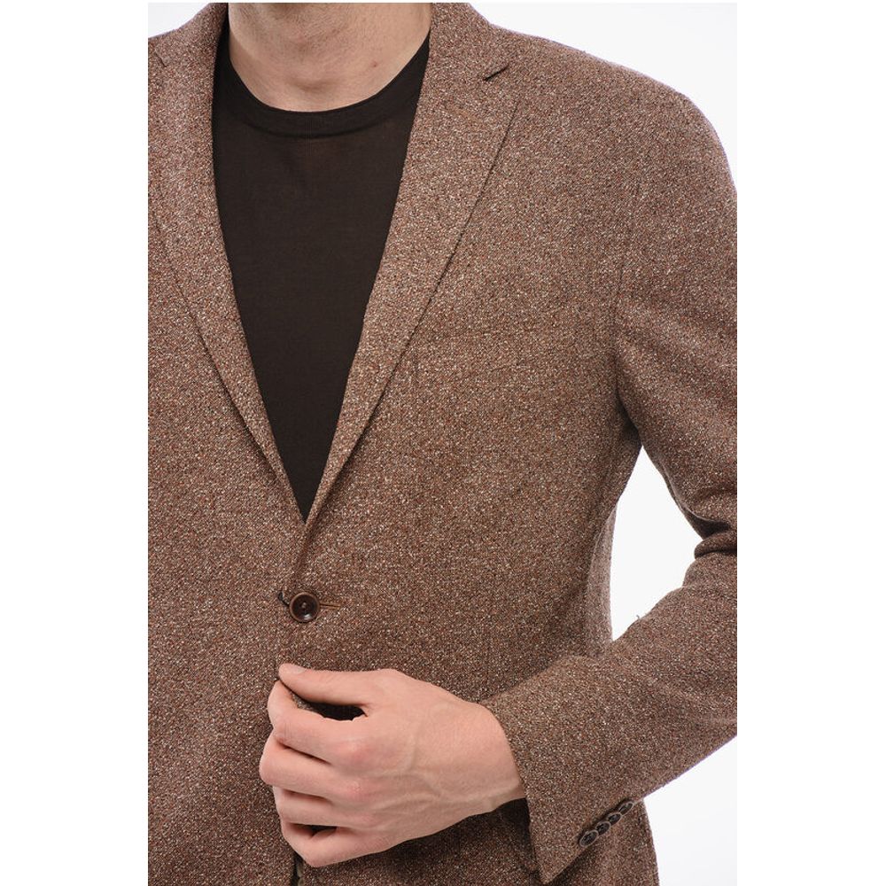 Nino Danieli Wool Blend Single Breasted Blazer With Flap Pockets