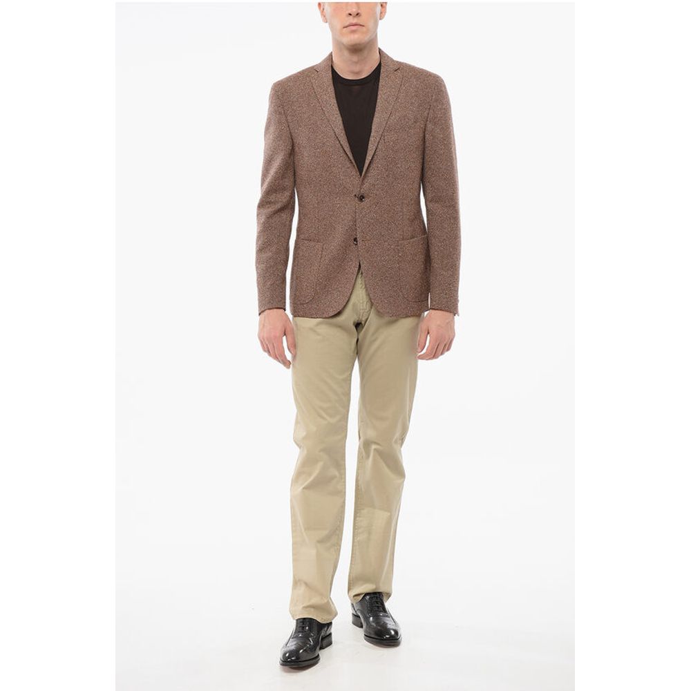 Nino Danieli Wool Blend Single Breasted Blazer With Flap Pockets