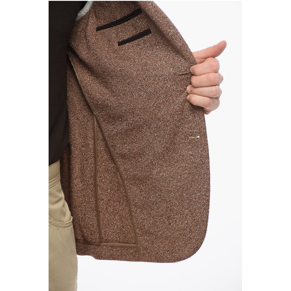 Nino Danieli Wool Blend Single Breasted Blazer With Flap Pockets