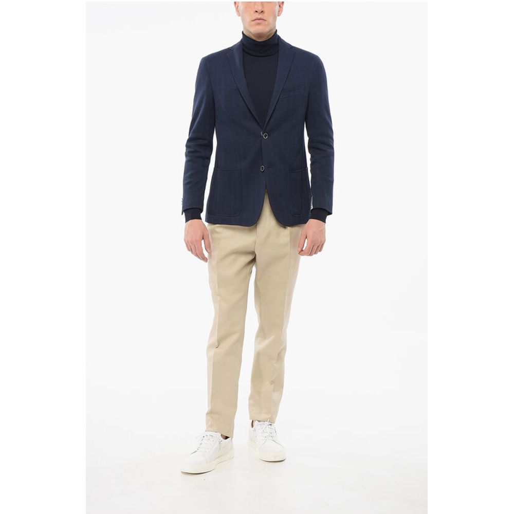 Nino Danieli Cotton Single Breasted Blazer With Patch Pockets