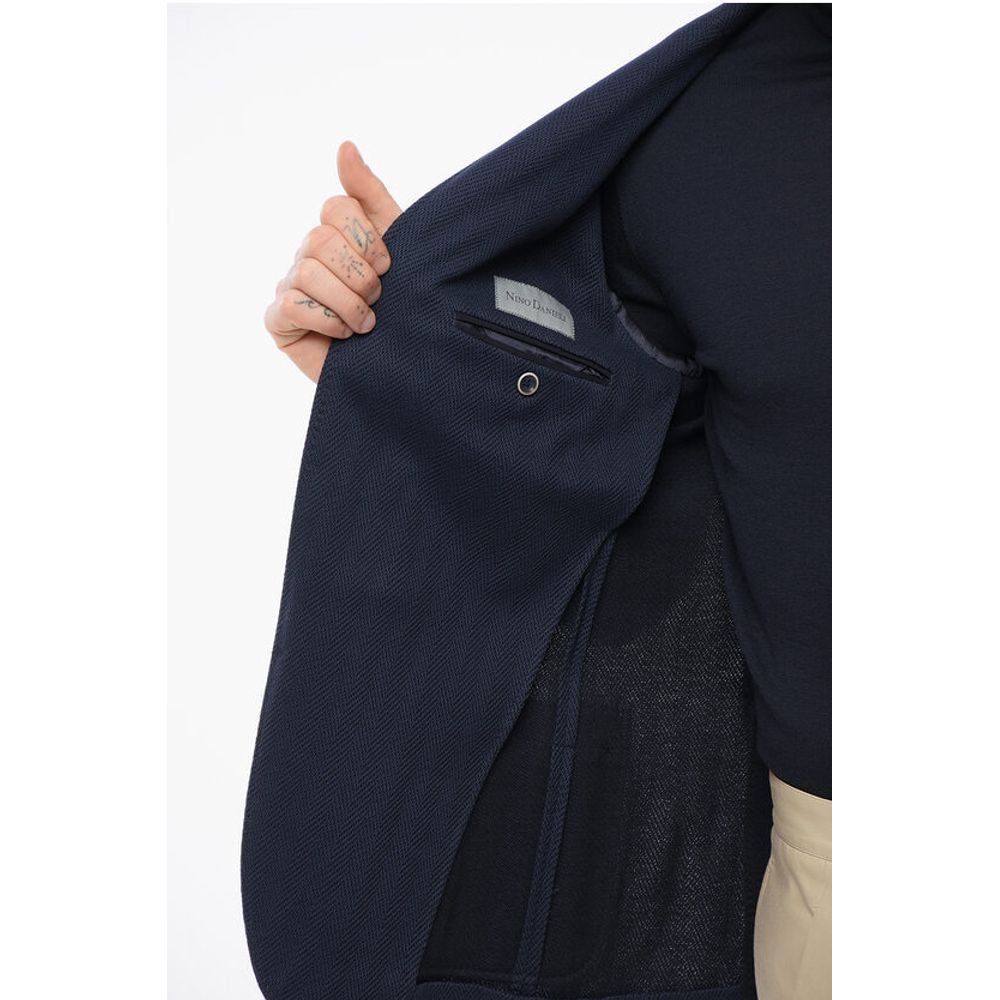 Nino Danieli Cotton Single Breasted Blazer With Patch Pockets