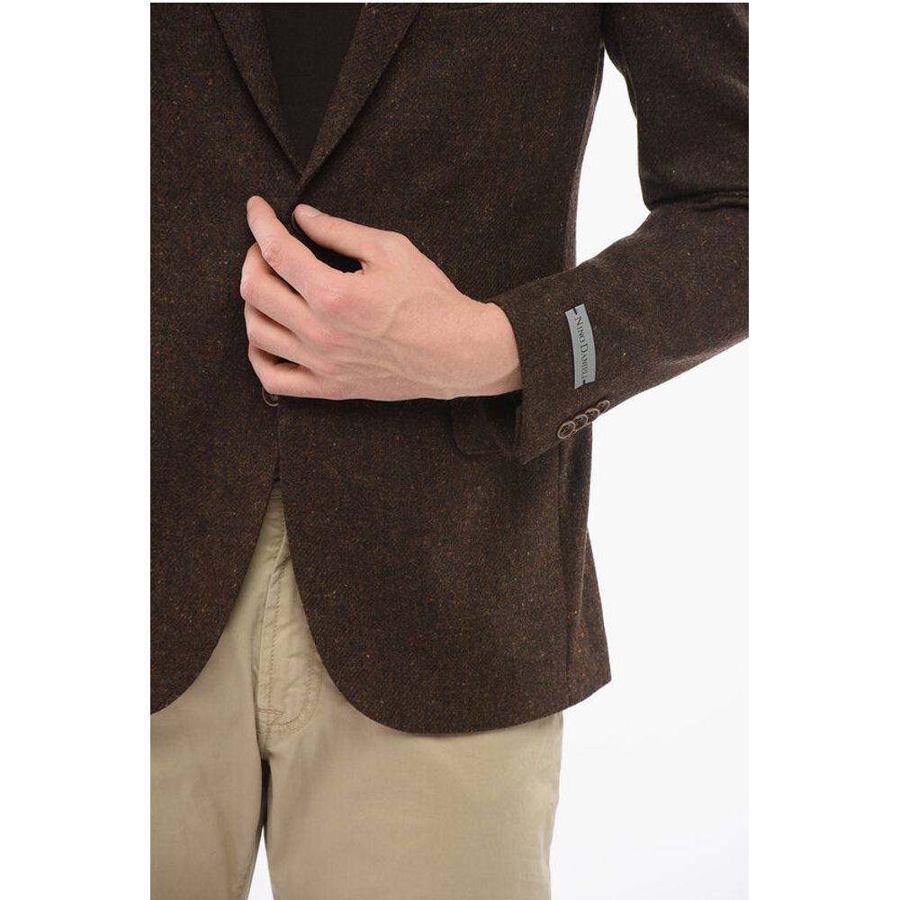 Nino Danieli Wool Single Breasted Blazer With Flap Pockets