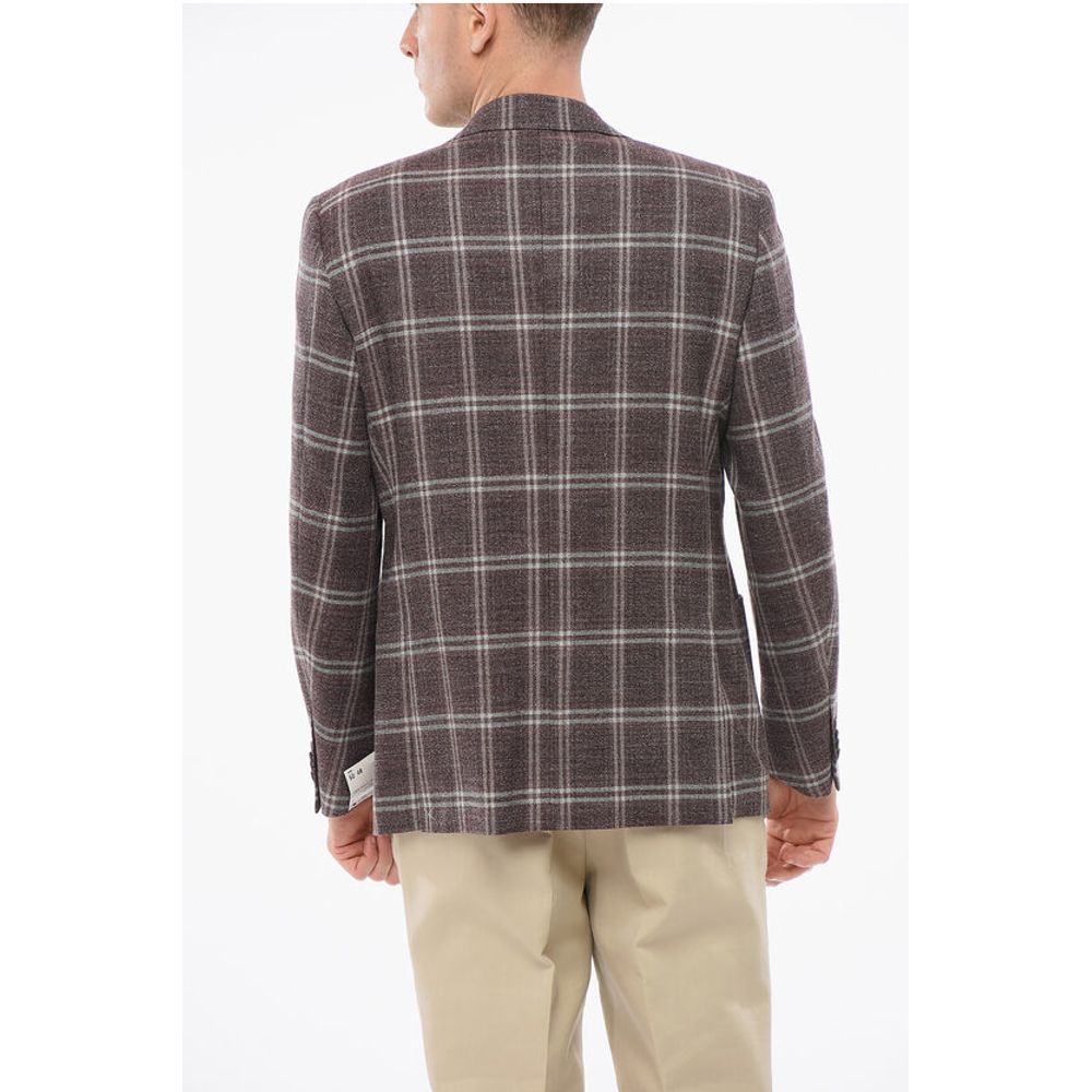 Nino Danieli Checkered Motif Wool Single Breasted Blazer