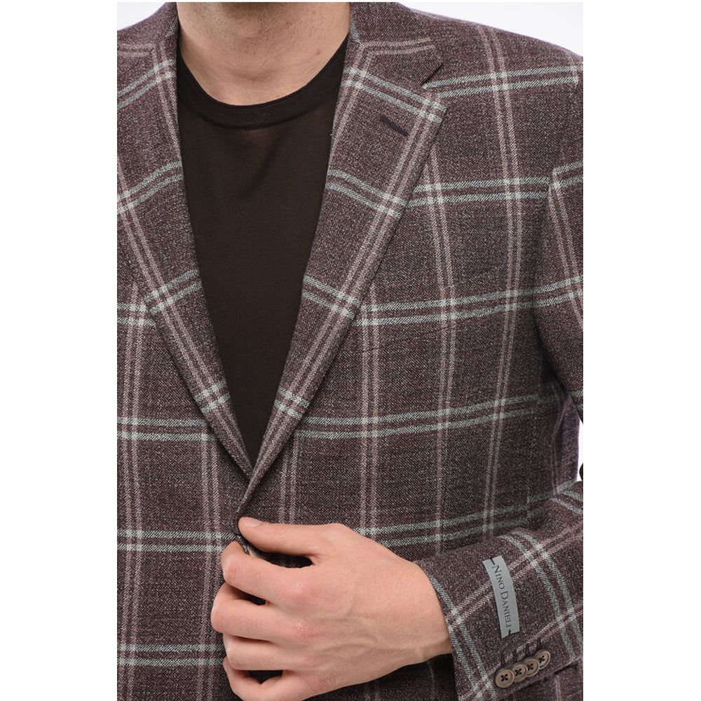 Nino Danieli Checkered Motif Wool Single Breasted Blazer