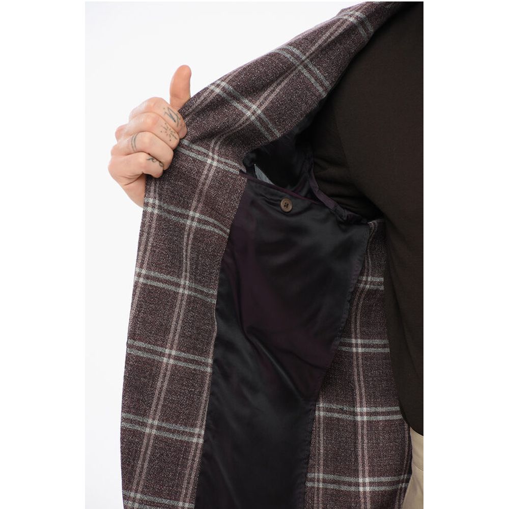 Nino Danieli Checkered Motif Wool Single Breasted Blazer