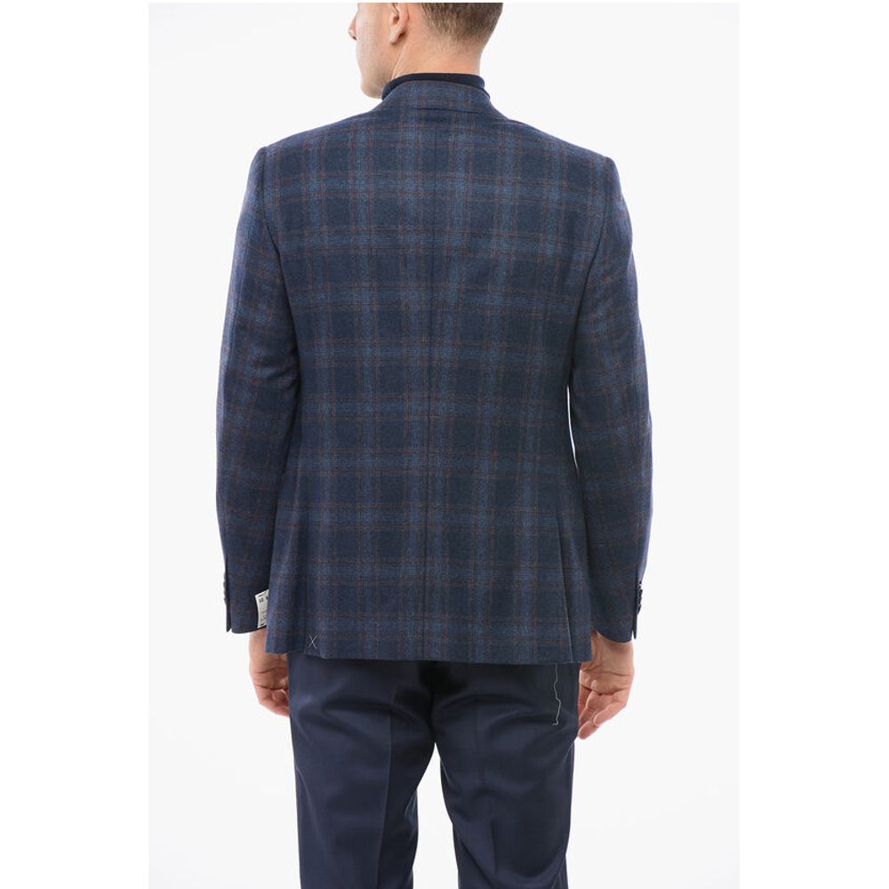 Nino Danieli Checkered Motif Wool Single Breasted Blazer