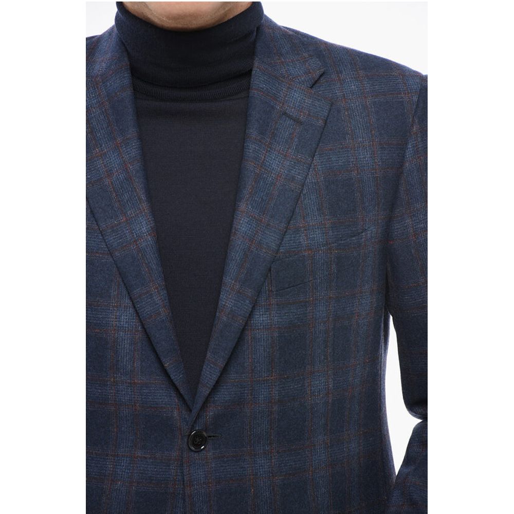 Nino Danieli Checkered Motif Wool Single Breasted Blazer