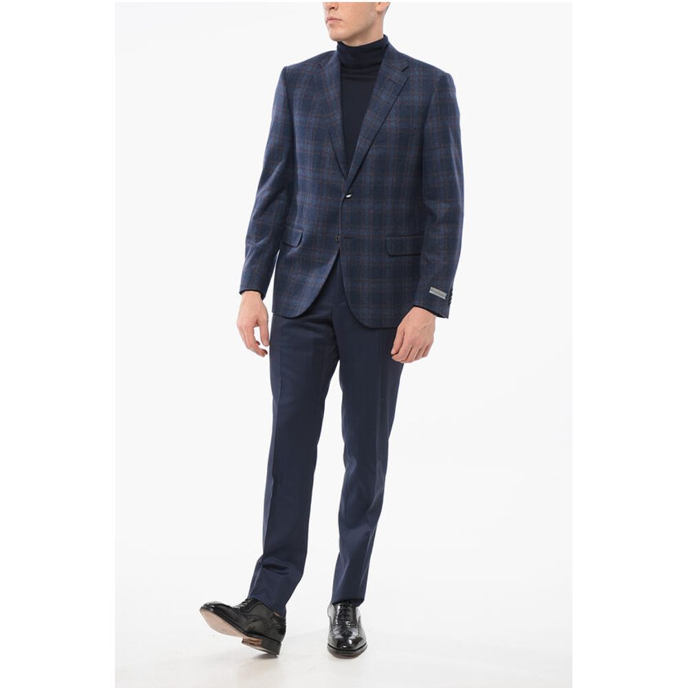 Nino Danieli Checkered Motif Wool Single Breasted Blazer