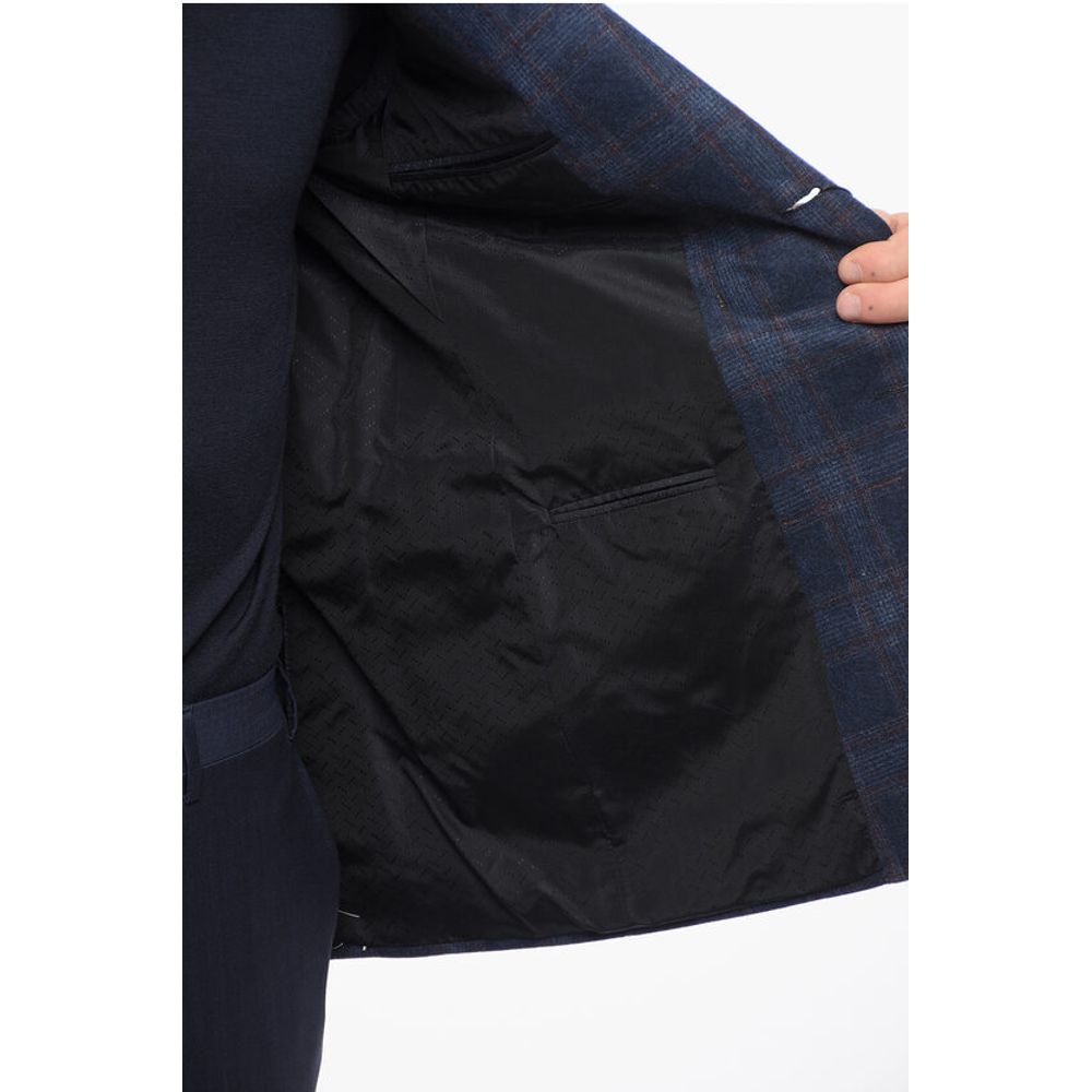 Nino Danieli Checkered Motif Wool Single Breasted Blazer