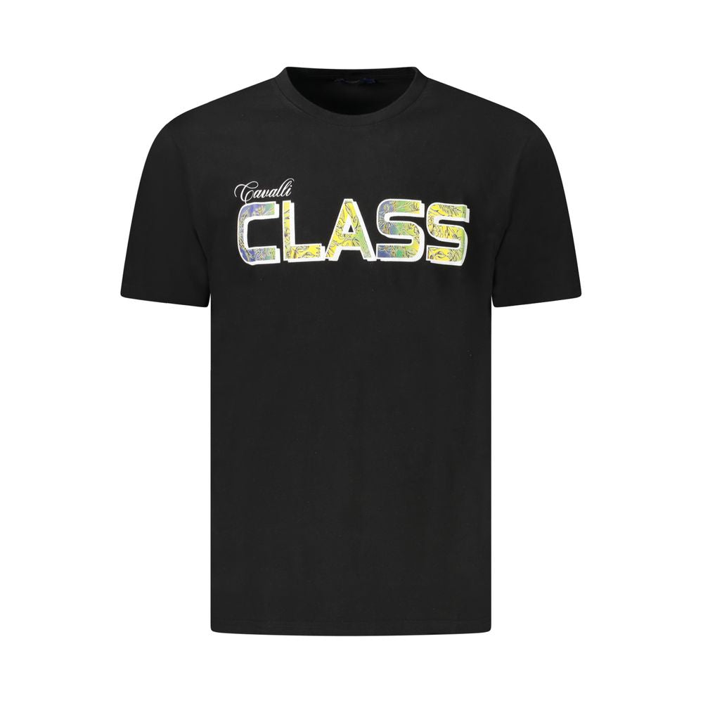 Cavalli Class Black Cotton Men T-Shirt