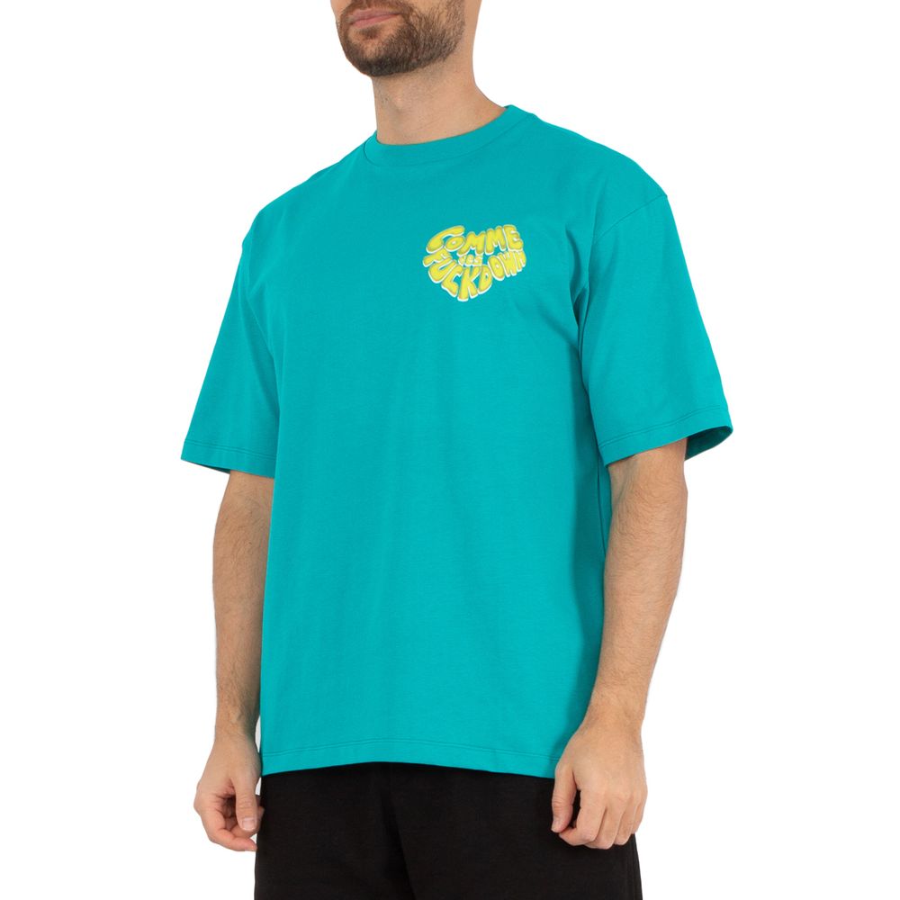 Comme Des Fuckdown Green Cotton Women T-Shirt