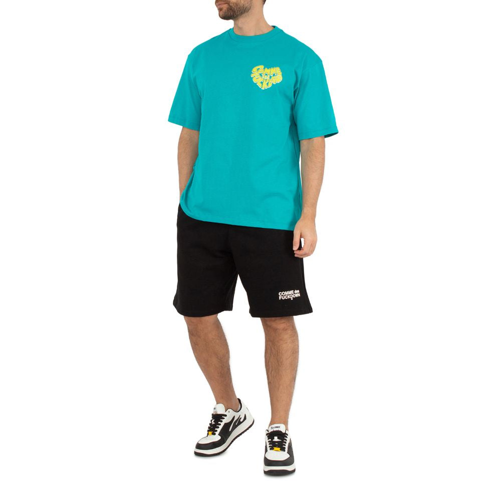 Comme Des Fuckdown Green Cotton Women T-Shirt