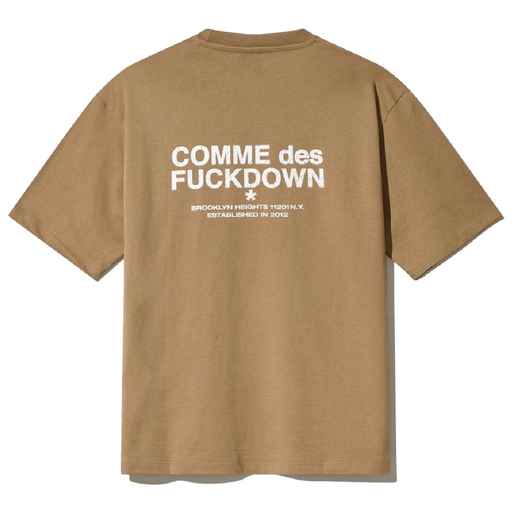 Comme Des Fuckdown Brown Cotton T-Shirt