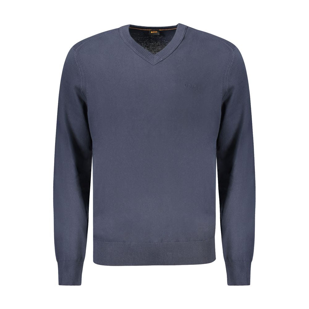 Modri bombažni pulover Hugo Boss
