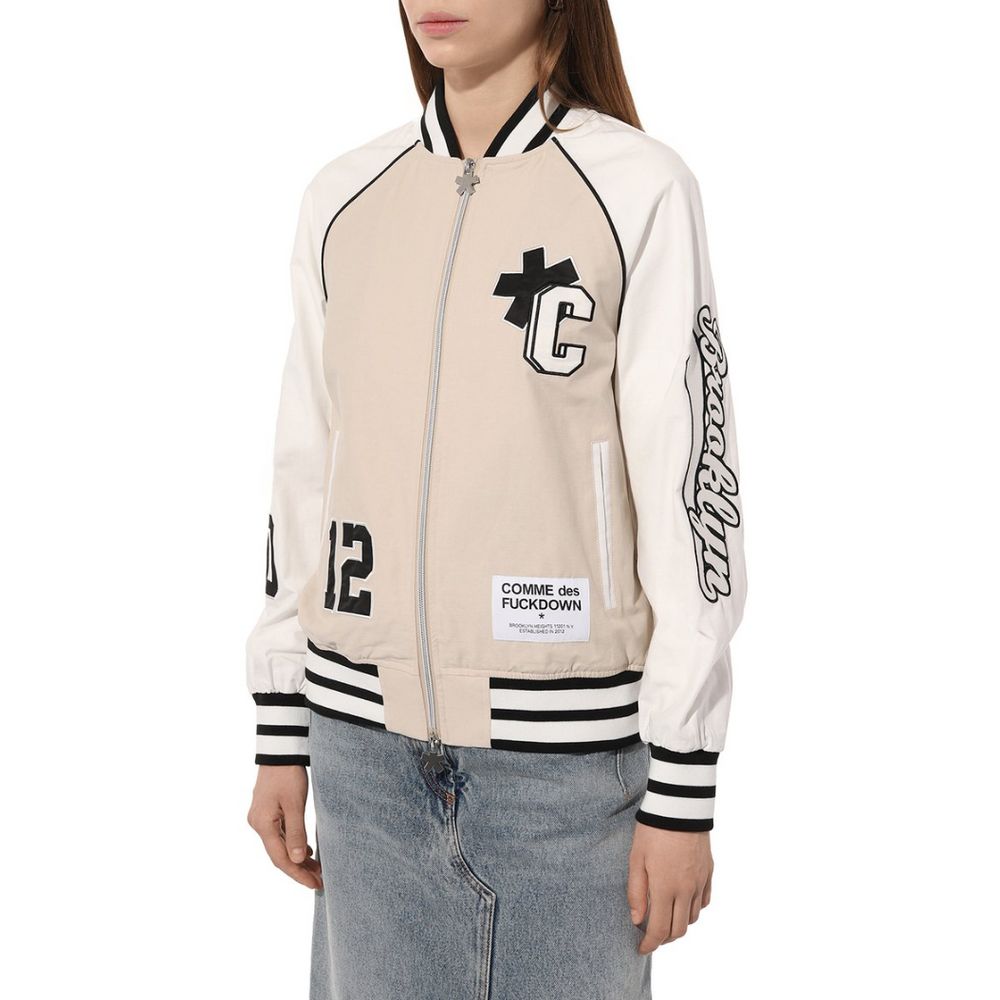 Comme Des Fuckdown Beige Cotton Jackets & Coat