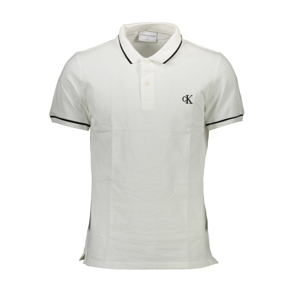 Calvin Klein Bela bombažna polo majica