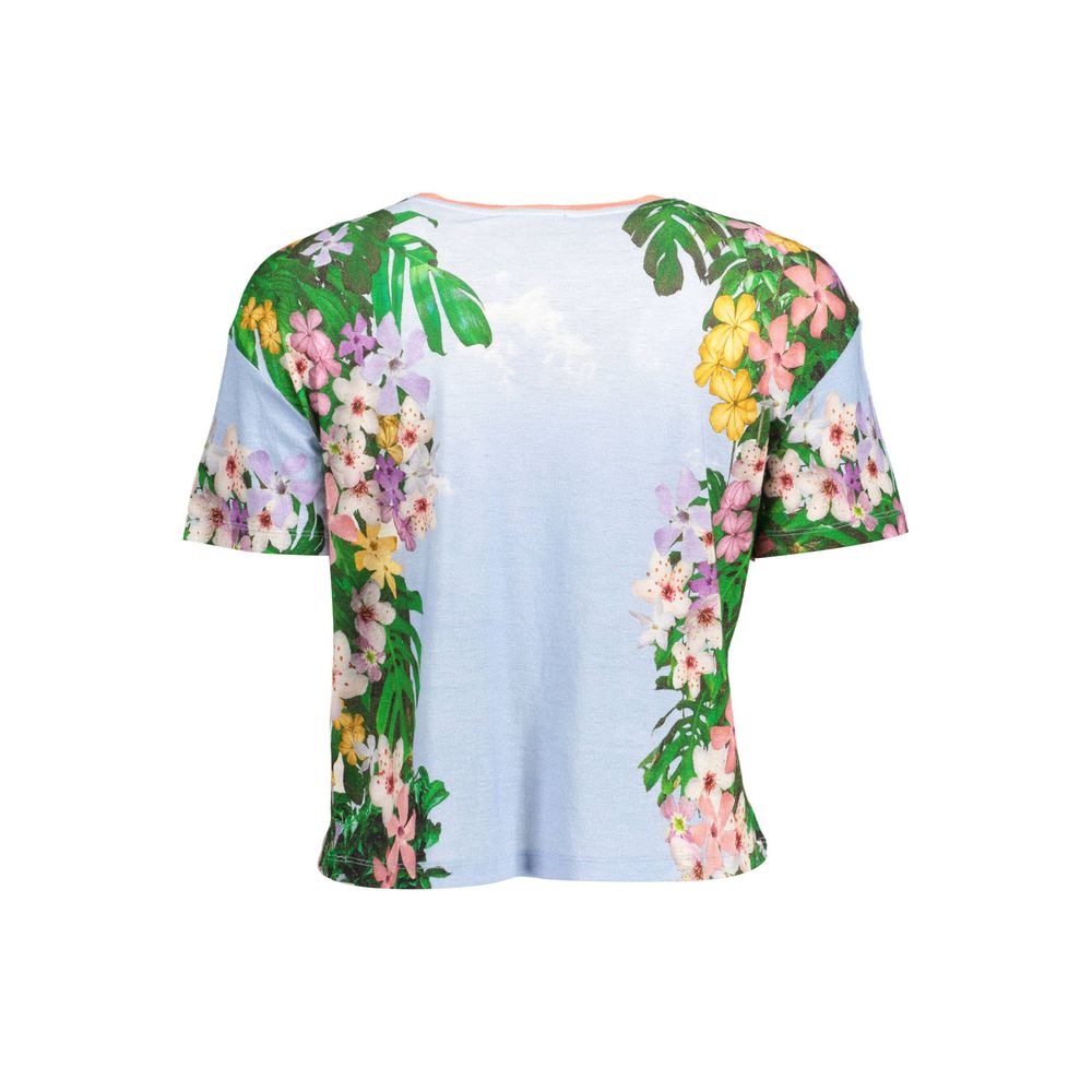 Desigual Blue Linen Tops & T-Shirt