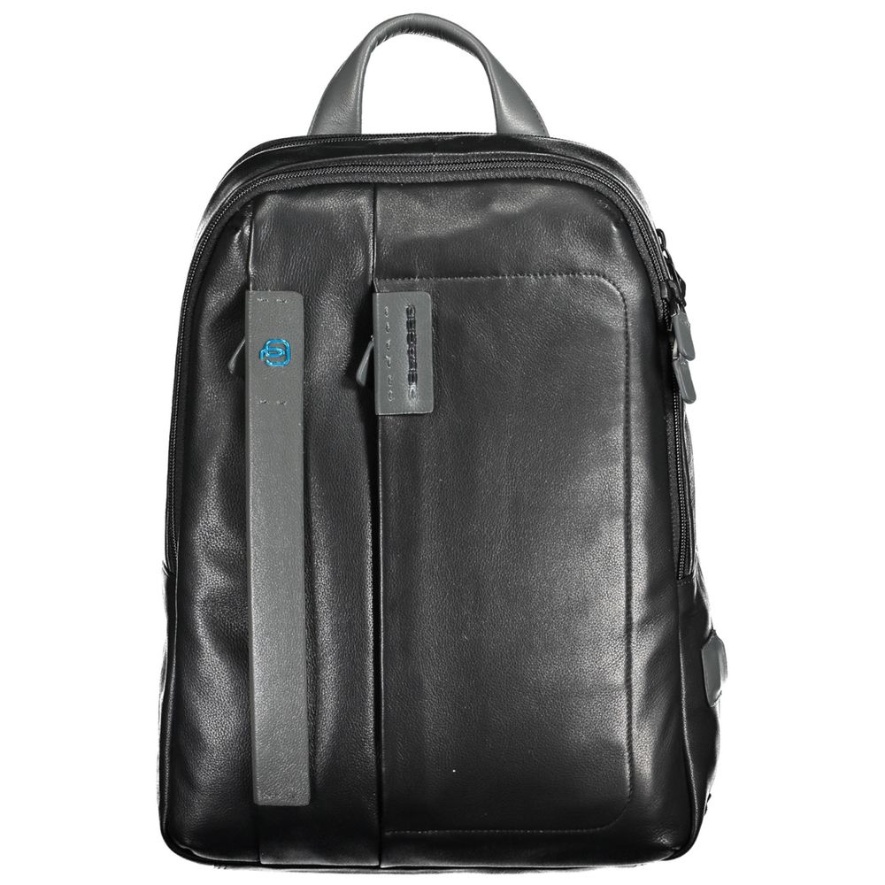 Piquadro Black Leather Backpack