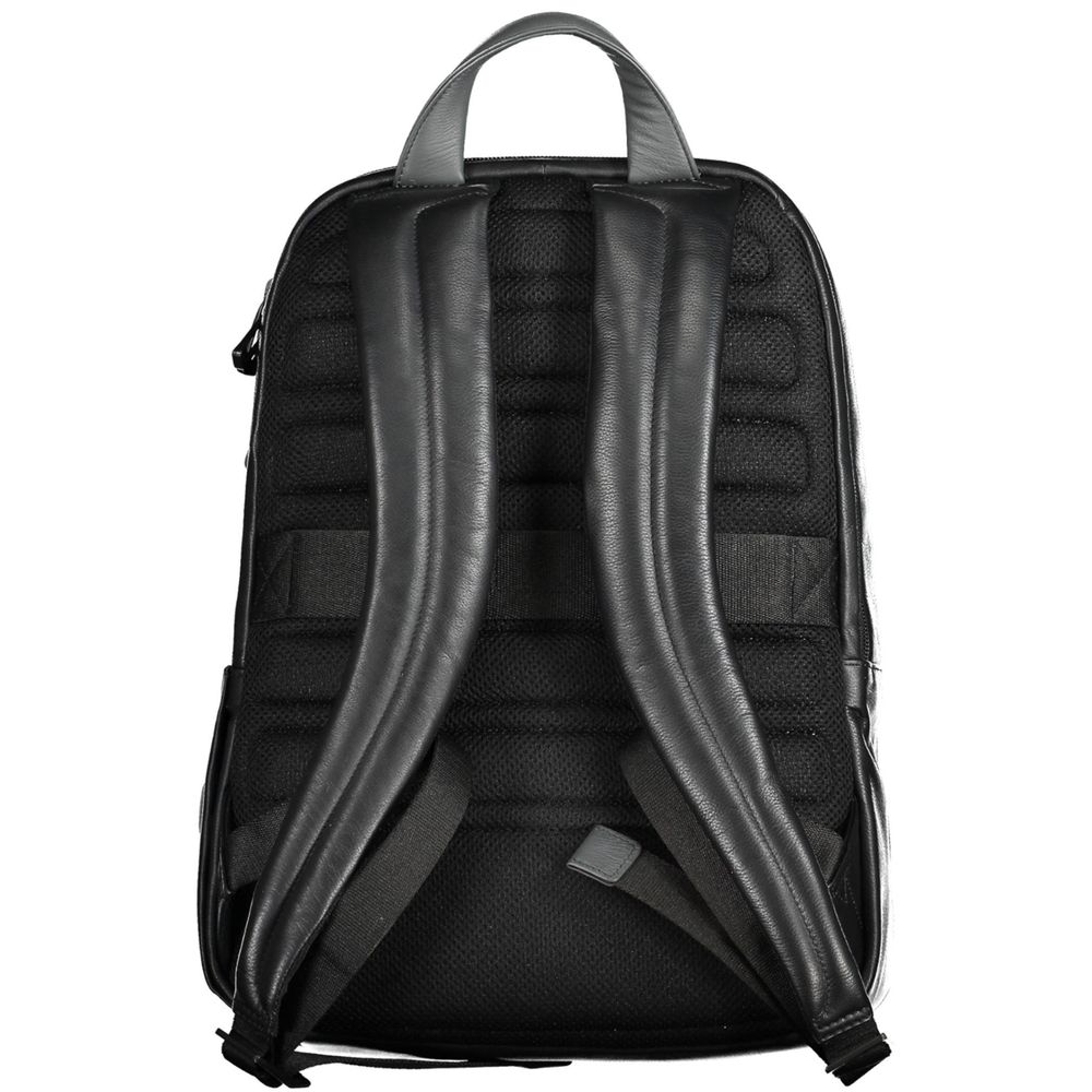Piquadro Black Leather Backpack