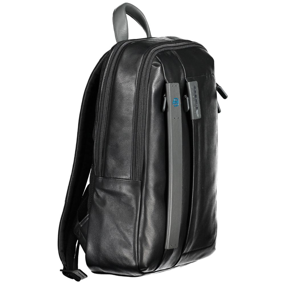 Piquadro Black Leather Backpack