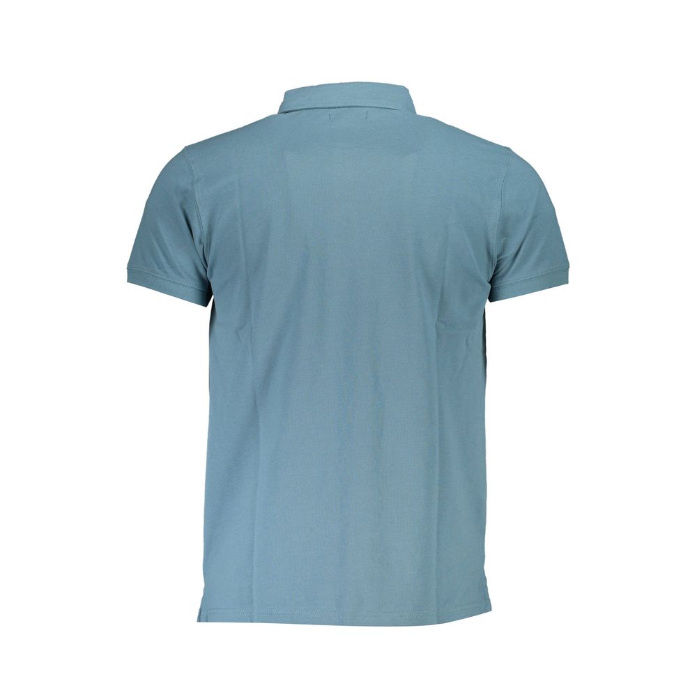 Cavalli Class Blue Cotton Polo Shirt