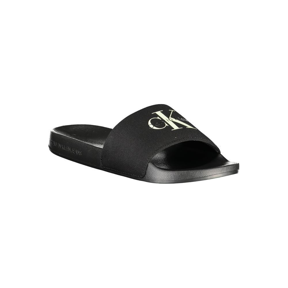 Calvin Klein Black Recycled Cotton Men Sandal