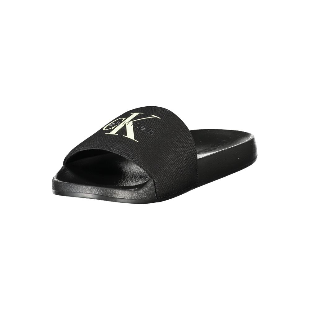 Calvin Klein Black Recycled Cotton Men Sandal