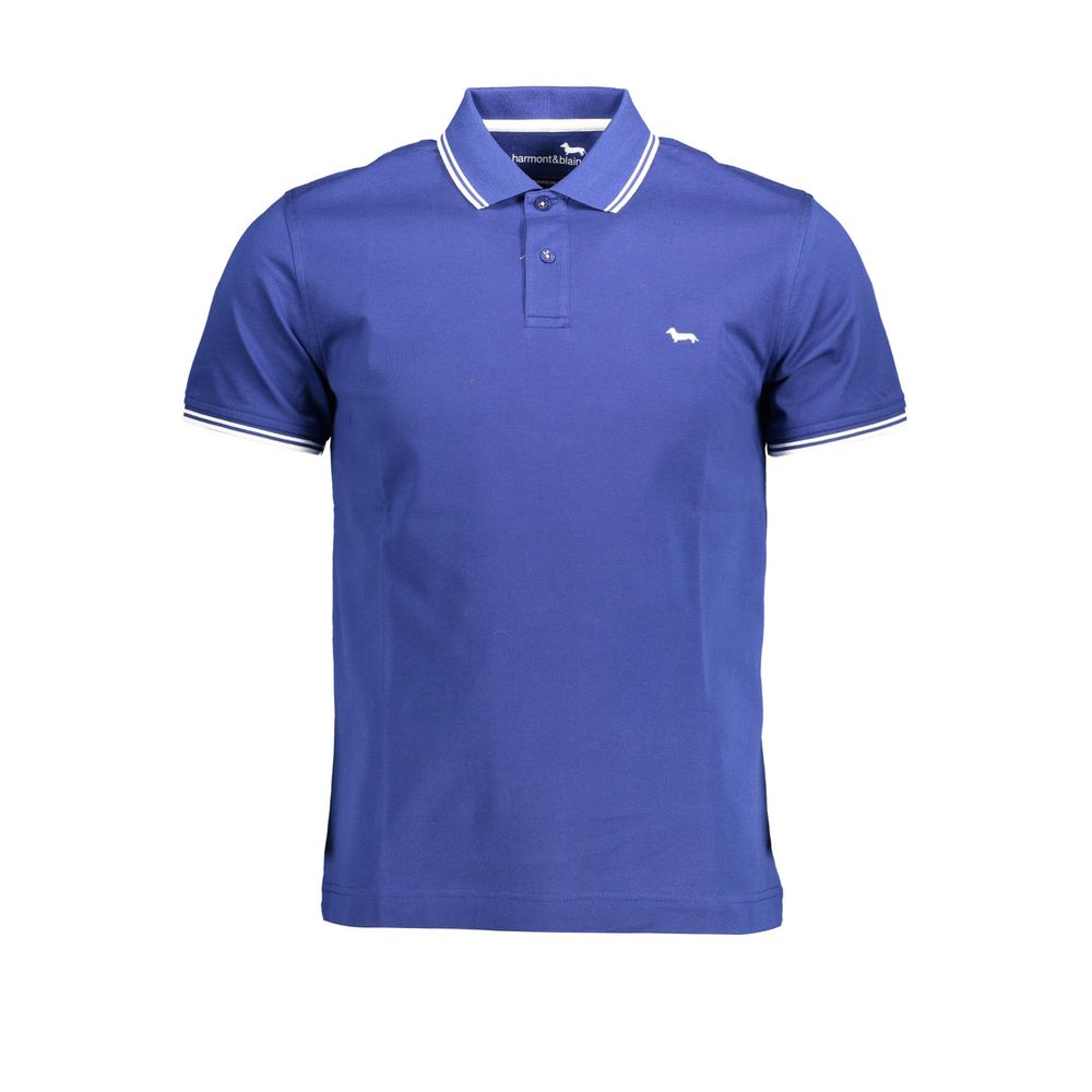 Harmont & Blaine Blue Cotton Polo Shirt