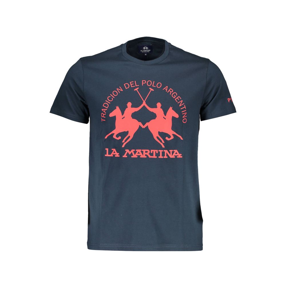 La Martina Blue Cotton T-Shirt