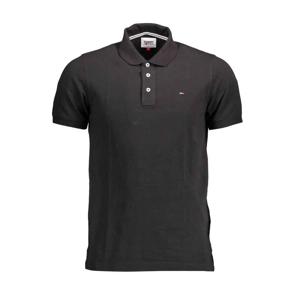 Tommy Hilfiger Black Cotton Polo Shirt