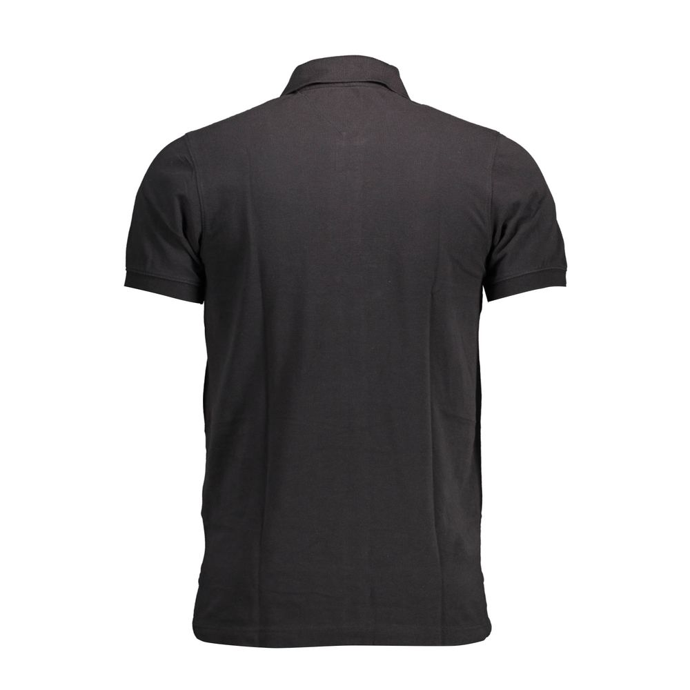 Tommy Hilfiger Black Cotton Polo Shirt