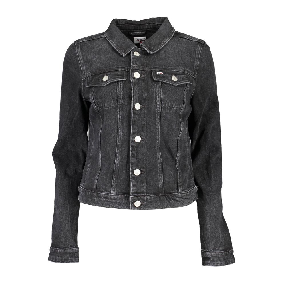 Tommy Hilfiger Black Cotton Jackets & Coat
