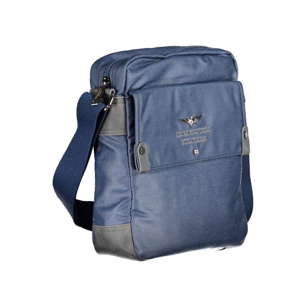 Aeronautica Militare Blue Cotton Shoulder Bag