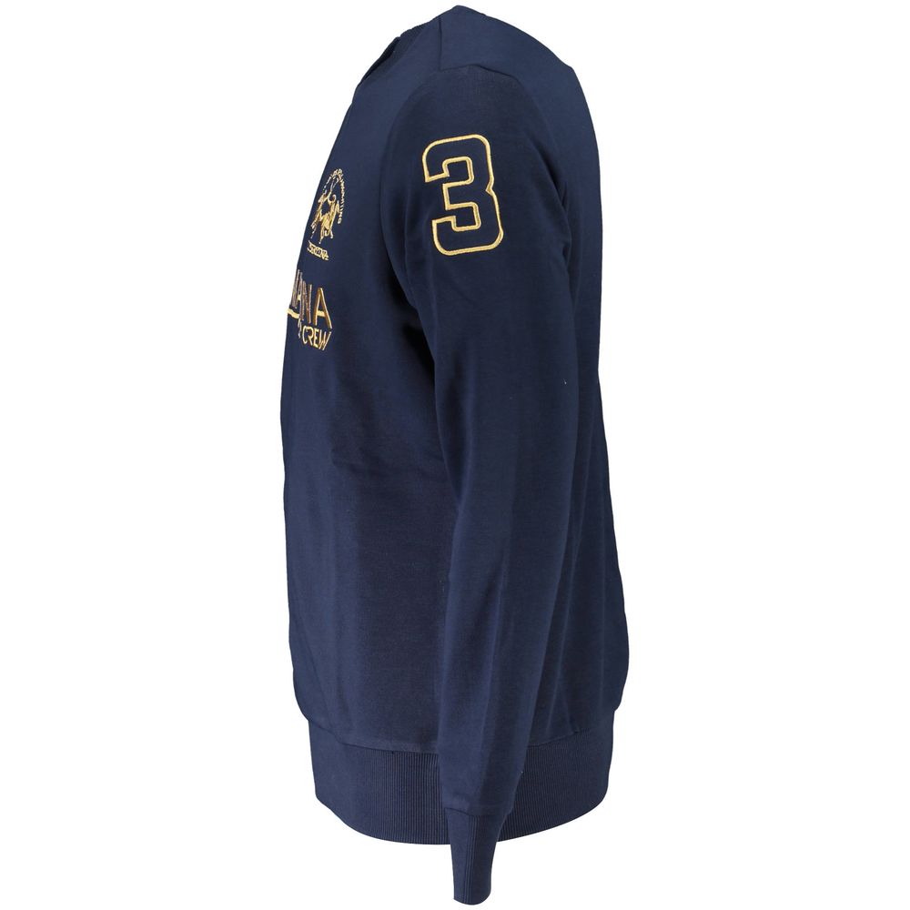 La Martina Blue Cotton Sweater