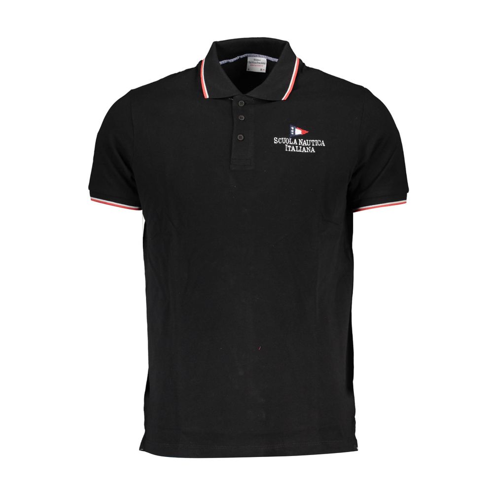 Scuola Nautica Black Cotton Polo Shirt