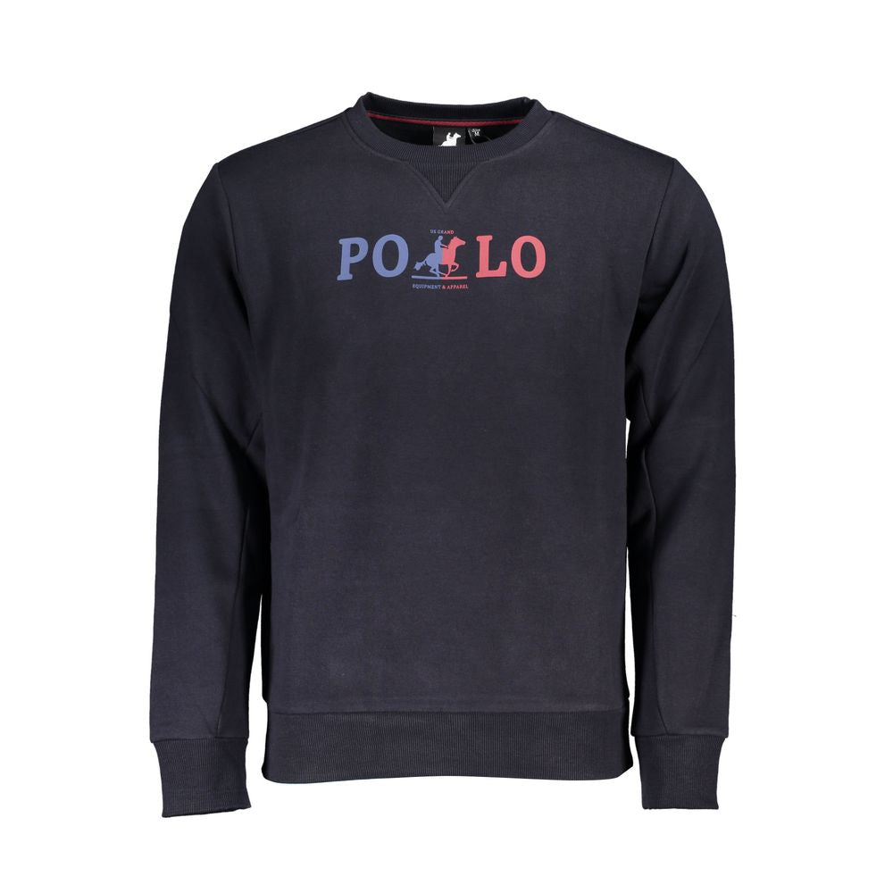Modri bombažni pulover U.S. Grand Polo