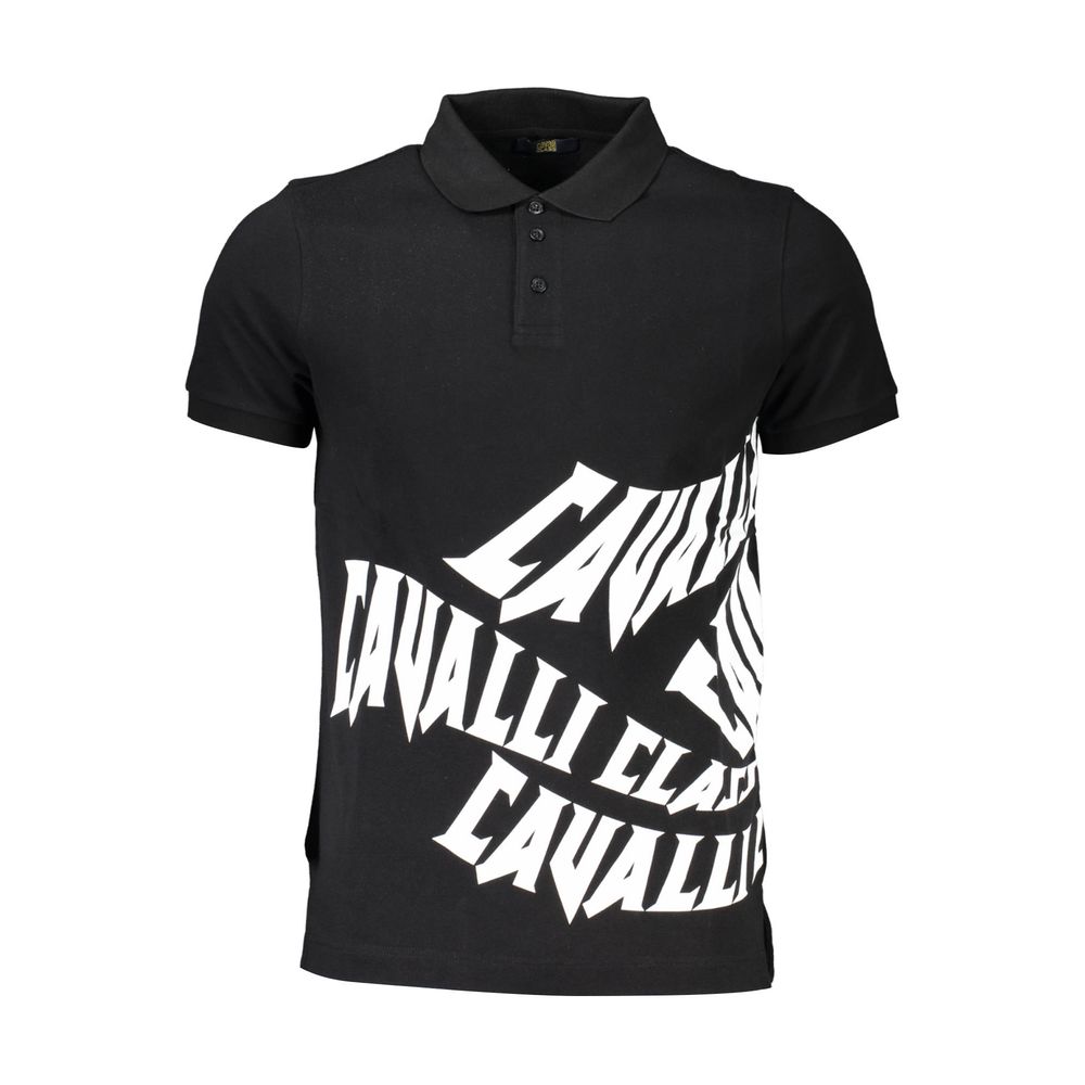 Cavalli Class Črna bombažna polo majica