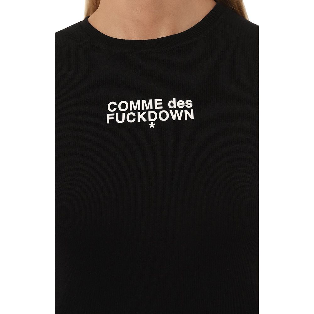 Comme Des Fuckdown Črna bombažna majica in majica