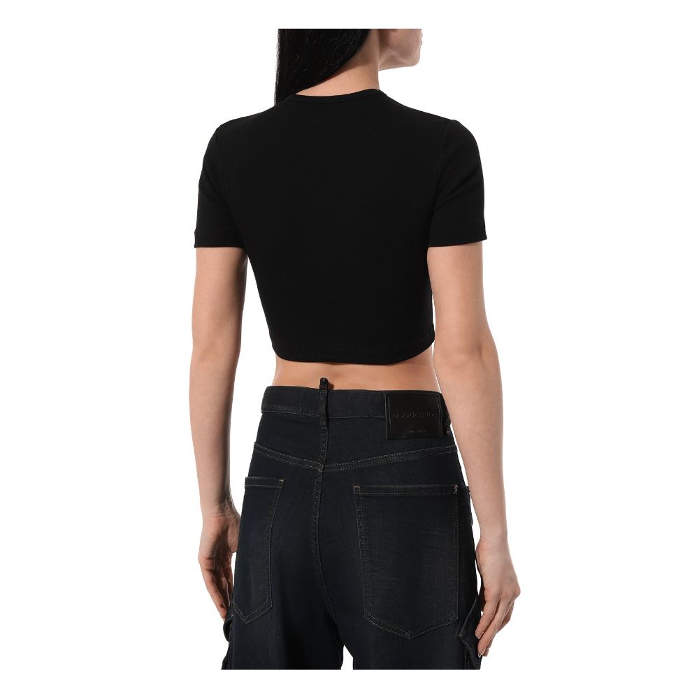 Comme Des Fuckdown Black Cotton Tops & T-Shirt