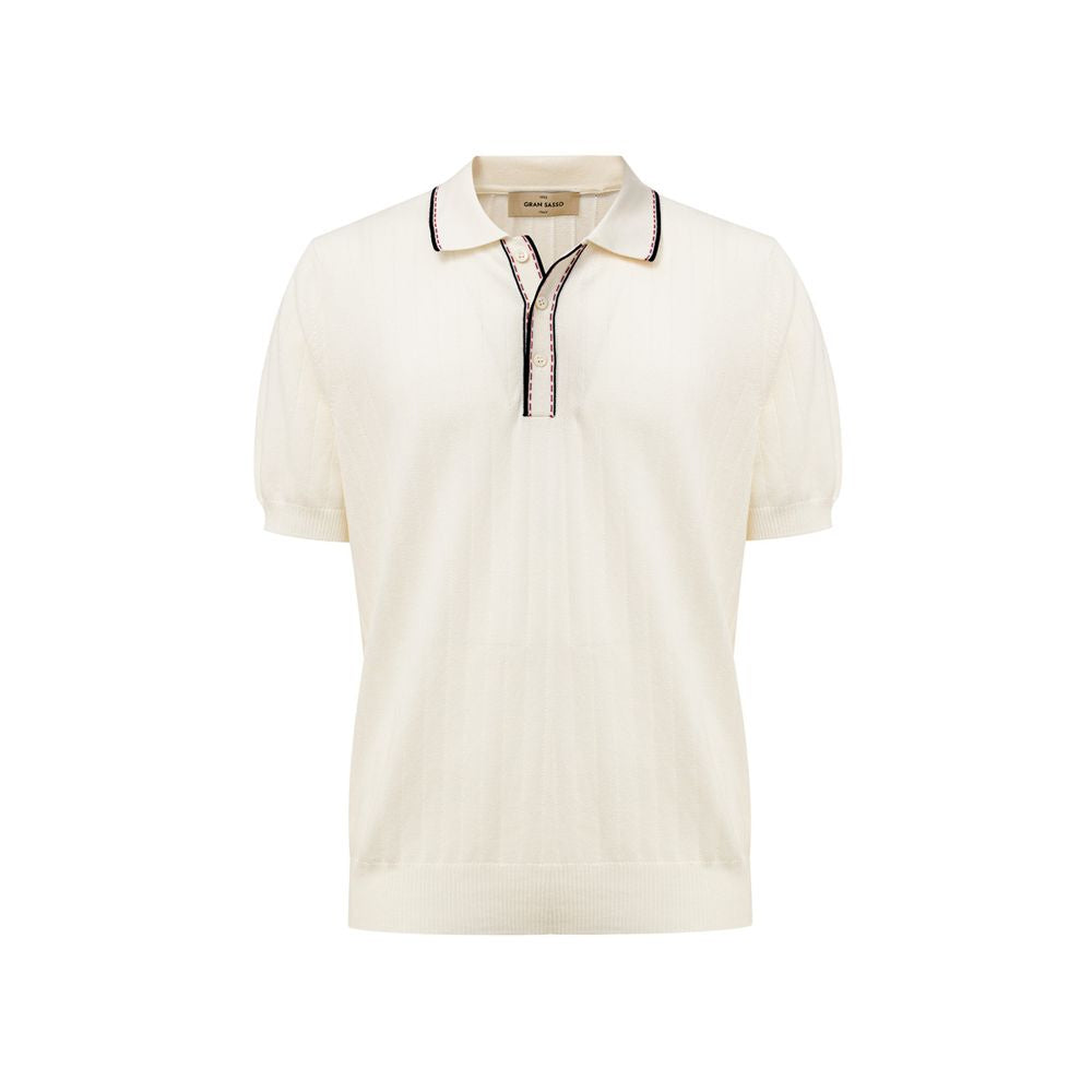 Gran Sasso White Cotton Polo Shirt